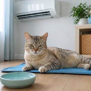 室温・涼める場所・水（暑さ対策の3点）を表す画像