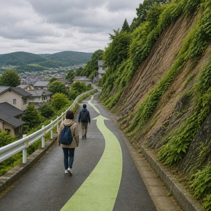 斜面から離れる（逃げる方向）を表す画像